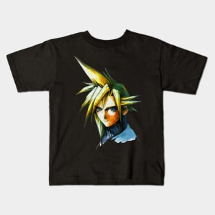 Cloud Strife Low Polygon Kids T-Shirt